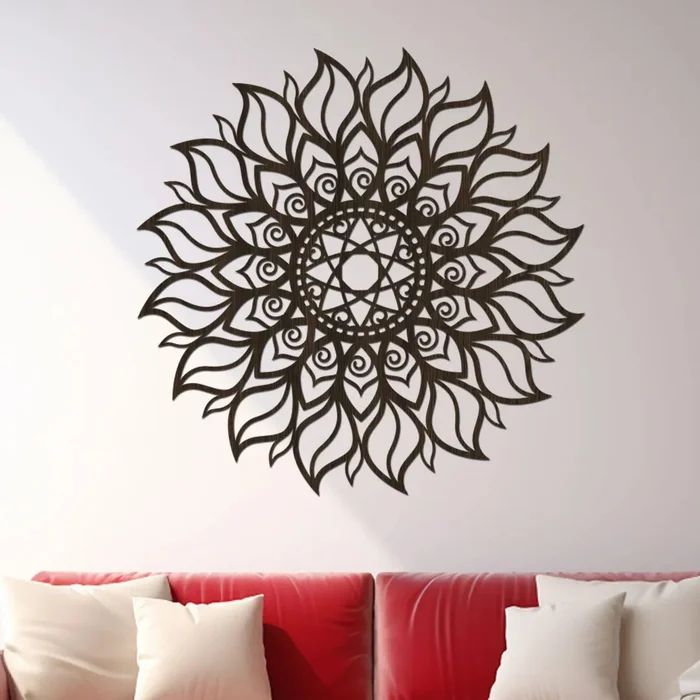 Dřevěná mandala VNITŘNÍ PLAMEN 60 cm Wenge