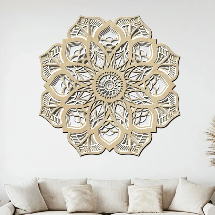 Dřevěná mandala Zářivá radost 40 cm