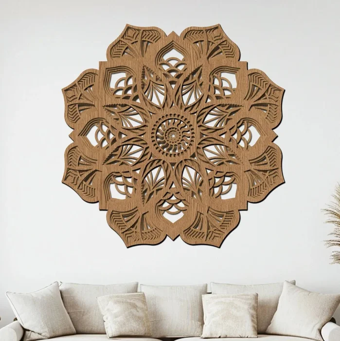 Dřevěná mandala Zářivá radost 80cm