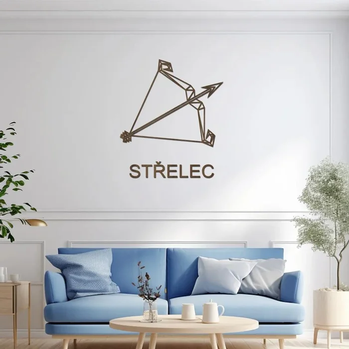 Dřevěná samolepka Střelec na zeď