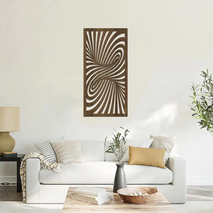 Dřevěná samolepka WORM HOLE 20x40 cm ořechová
