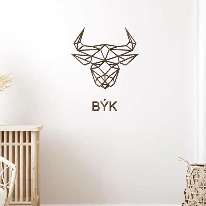 Dřevěná samolepka znamení Býk