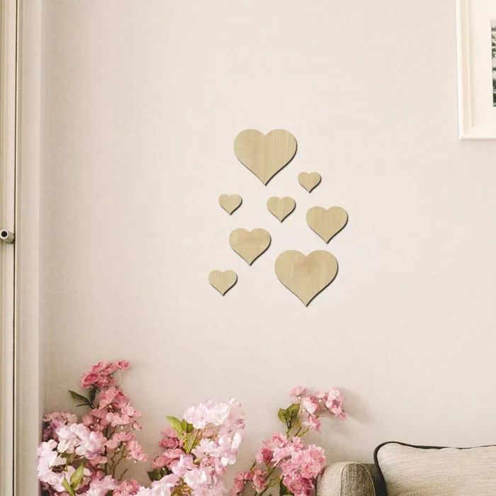 Dřevěná srdíčka Javorová, menší rozměry