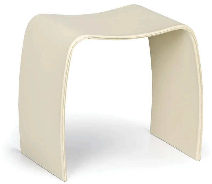 Dřevěná stolička BENTWOOD II s eko kůží krémová