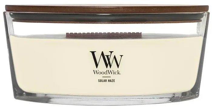 Dřevěná vonná svíčka WoodWick s knotem HEARTHWICK® – Elipsa Solar Haze 453,6g