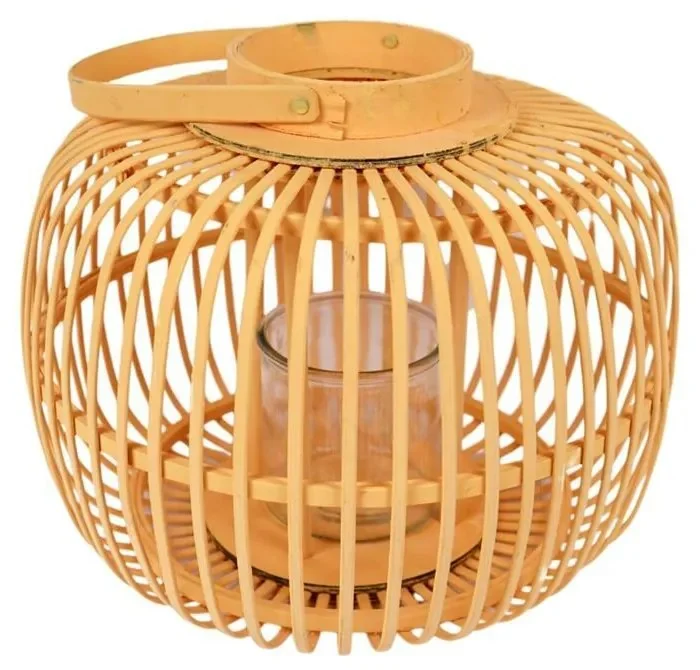 Dřevěná závěsná lucerna JAYNA ORANGE
