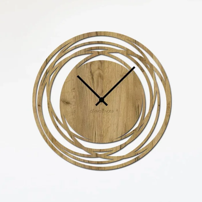Dřevěné nástěnné hodiny NET s volbou barvy dekoru