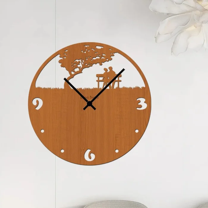Dřevěné nástěnné hodiny SETKÁNÍ