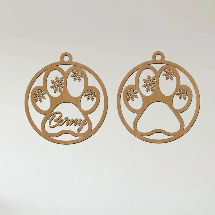 Dřevěné vánoční tlapky na stromeček - sada 2 kusů