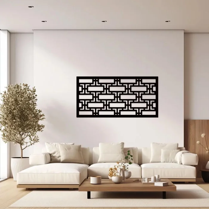 Dřevěný dekorační panel LINES černý 20x40 cm