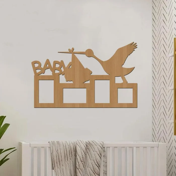 Dřevěný fotorámeček Baby 64x43 cm s možností výběru barvy