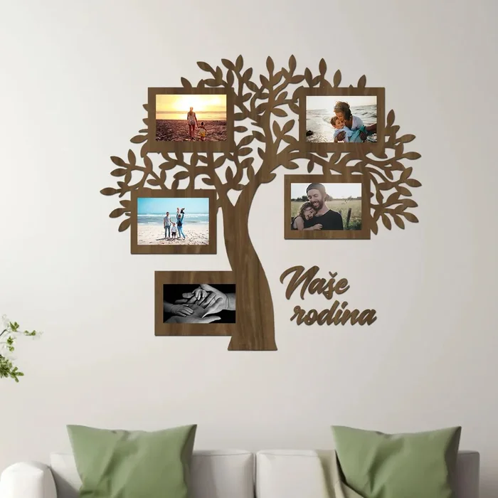 Dřevěný fotorámeček Naše Rodina