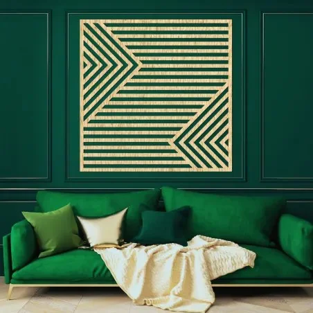 Dřevěný geometrický obraz na zeď