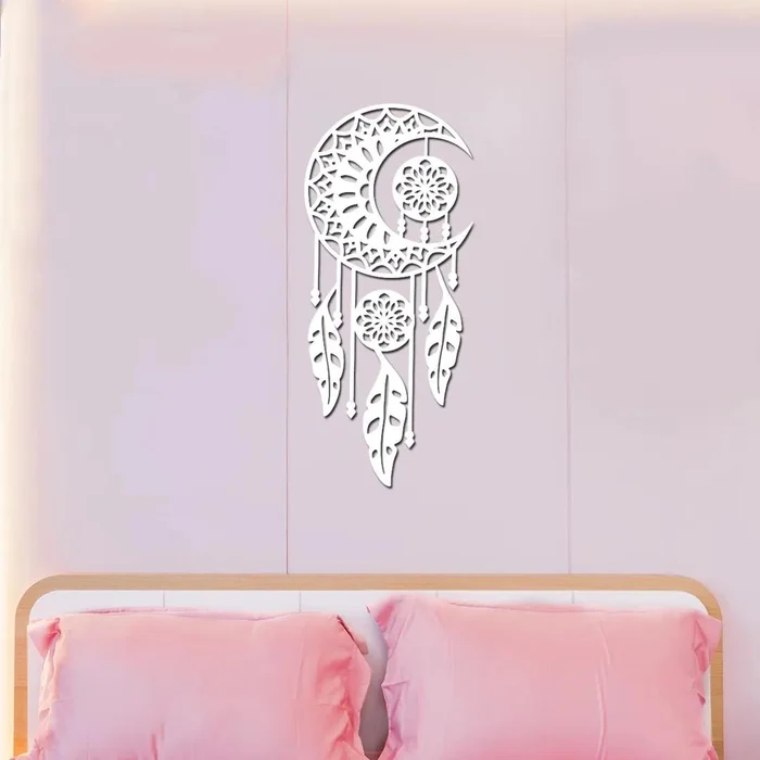 Dřevěný lapač snů Mandala Moon s motivem ježka