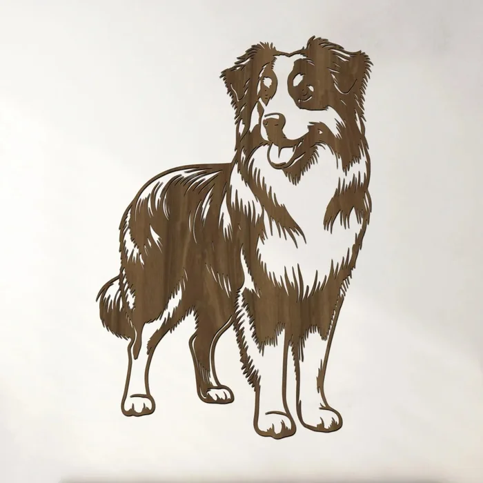 Dřevěný obraz Australský ovčák 28x40 cm