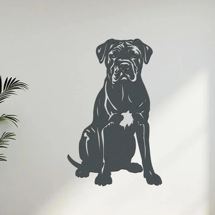 Dřevěný obraz Cane Corso Antracitová 26x40 cm