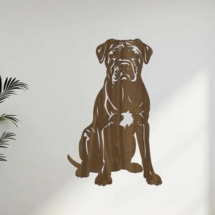 Dřevěný obraz Cane Corso Ořech 26x40 cm