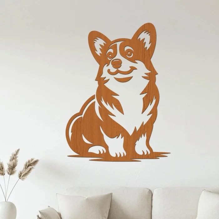Dřevěný obraz Corgi Třešeň 30x40 cm