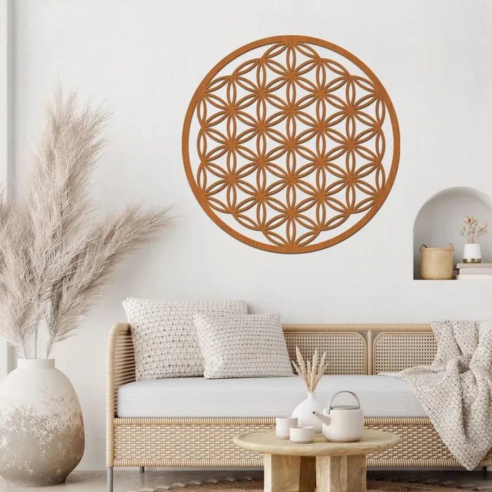 Dřevěný obraz Květ života Vzduch 30 cm