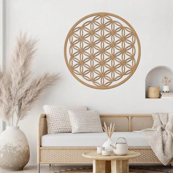 Dřevěný obraz Květ života VZDUCH 40 cm