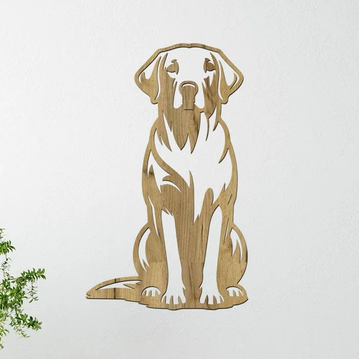 Dřevěný obraz Labradora Dub zlatý 24x40 cm