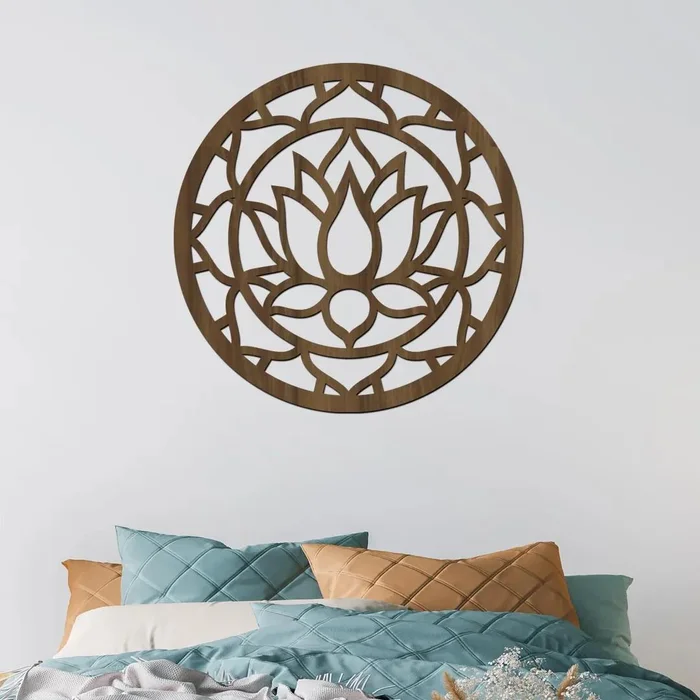 Dřevěný obraz Lotus Mandala 100x100 cm