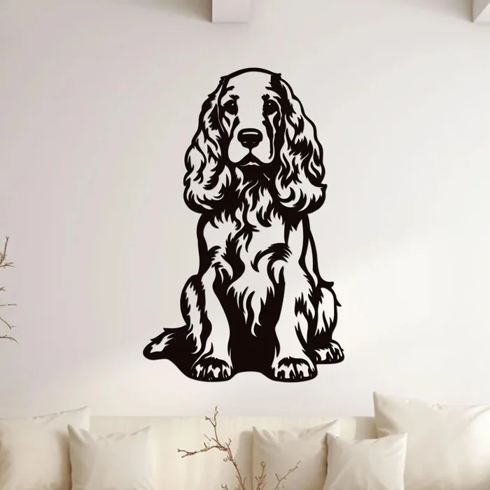 Dřevěný obraz psa Anglický kokršpaněl 38x60 cm Černá