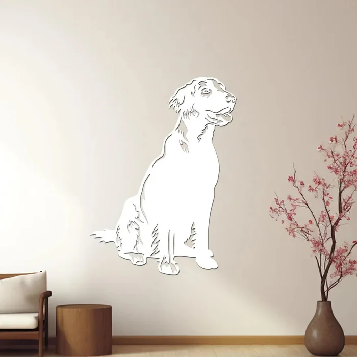 Dřevěný obraz psa Flat Coated Retriever 30x40 cm