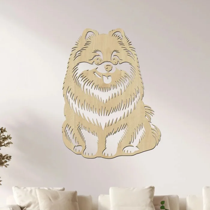 Dřevěný obraz psa Pomeranian Javor 30x40 cm