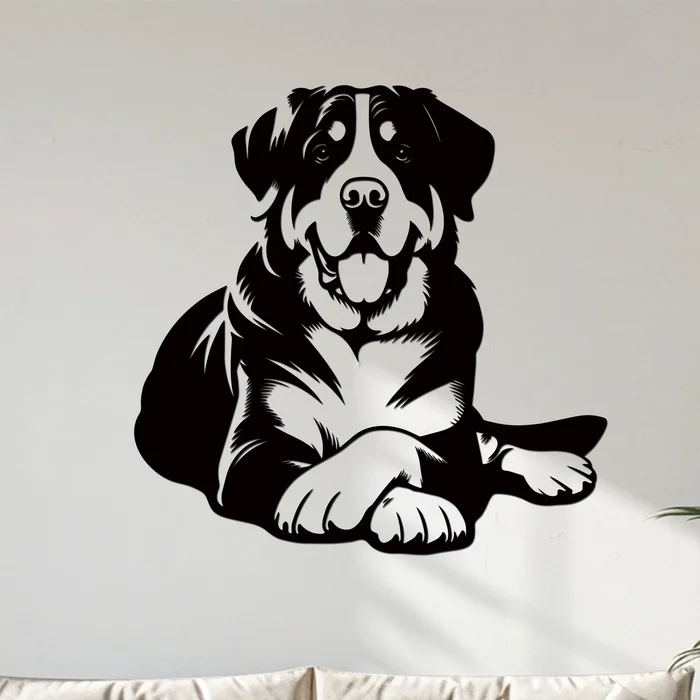 Dřevěný obraz Velký švýcarský salašnický pes 60x60 cm