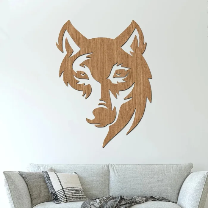 Dřevěný obraz Vlk 20x27 cm