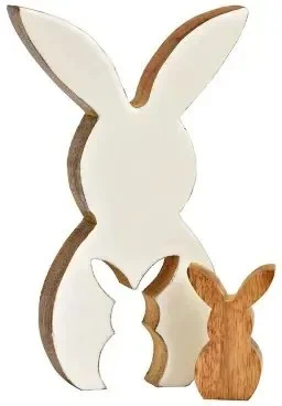 Dřevěný velikonoční zajíček HOPPYDUO sada 2 ks