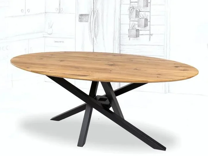 Dubový jídelní stůl Victoria ROUNDED 190x90 cm