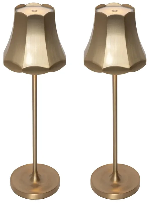 Dvojice dobíjecích retro lamp v růžovém zlatě - Granny IP44