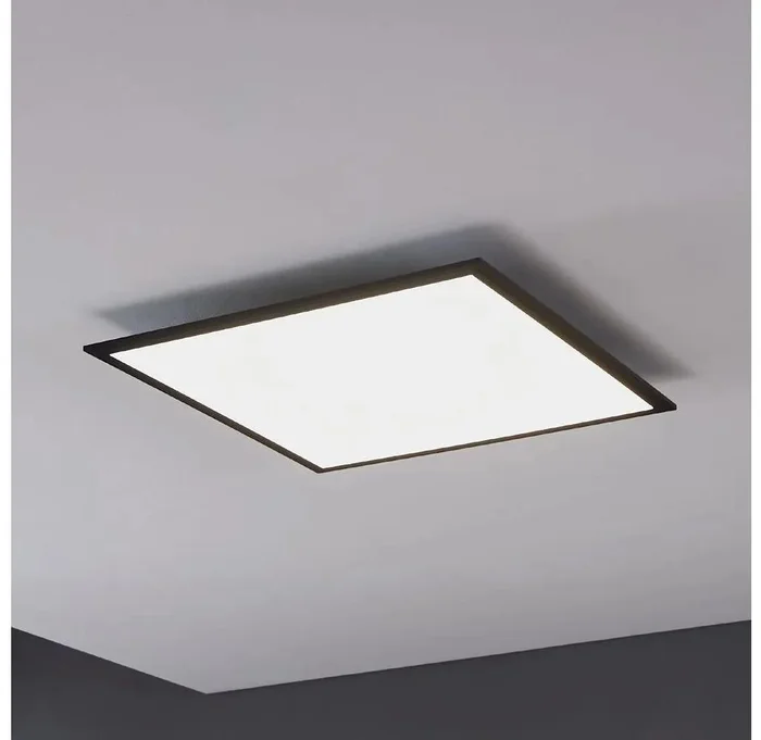 Eglo SALOBRENA LED – Moderní černé stropní svítidlo 60x60 cm