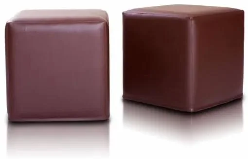 Ekokůže sedací kostka Block tmavě hnědá