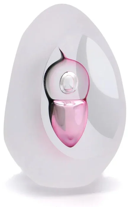 Elegantní broušené skleněné těžítko ve tvaru vajíčka - Dekor 07, Růžovo-černý, 7 cm | Umělecké dílo od Artcristal Bohemia