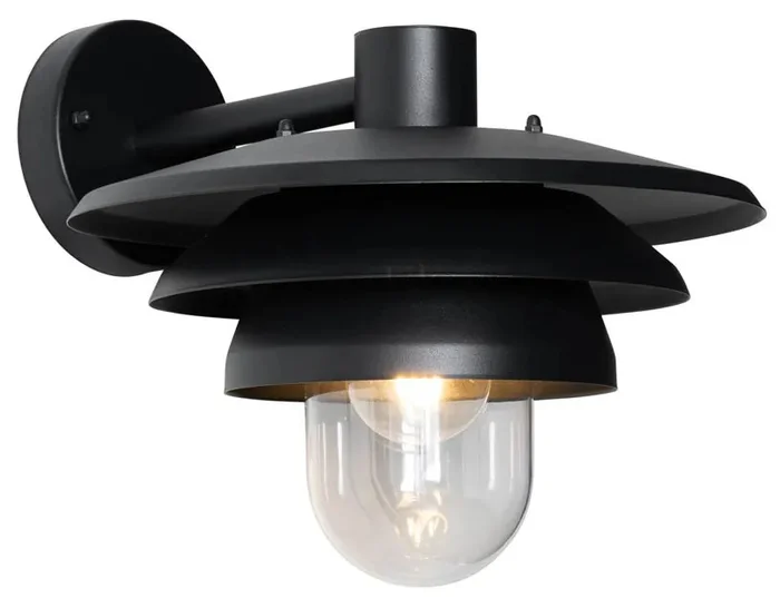 Elegantní černá venkovní nástěnná lampa - Morty IP44