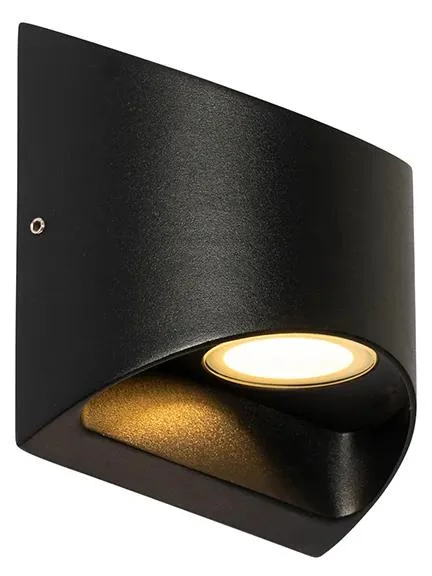 Elegantní černé LED venkovní nástěnné svítidlo s dvojitým světlem IP54 - Mal
