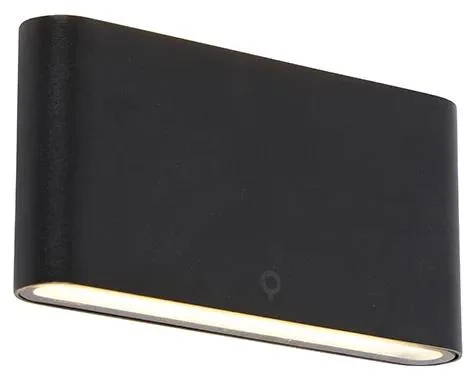 Elegantní Černé Venkovní Nástěnné Svítidlo 17,5 cm s LED IP65 - Batt