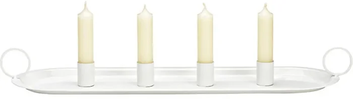 Elegantní kovový svícen pro adventní dekoraci 49x14 cm - více barevných variant