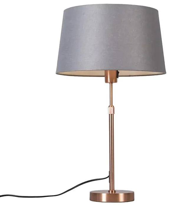 Elegantní měděná stolní lampa s šedým stínítkem, nastavitelná na 35 cm - Model Parte