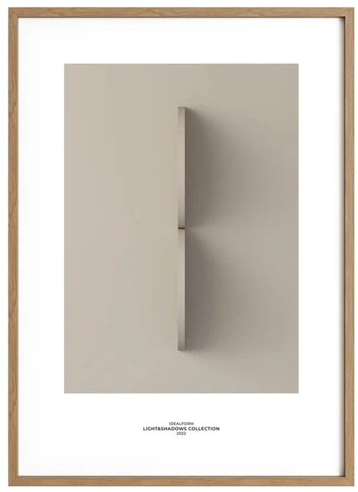 Elegantní plakát s oblými liniemi ve Smokey taupe, 500x700 mm