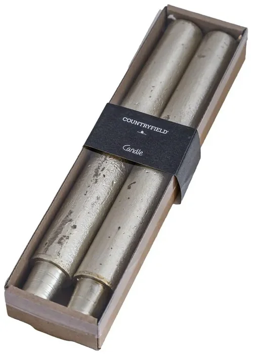 Elegantní sada 2 zlatých metalických svíček VELA - 25 cm