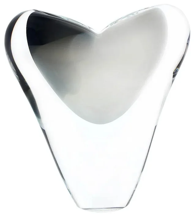 Elegantní skleněná váza 17 cm, opálově bílá a kouřově černá | Luxusní české sklo od Artcristal Bohemia