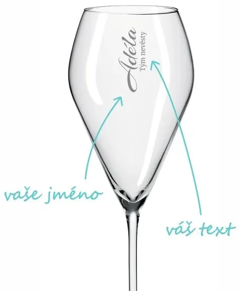 Elegantní sklenička na prosecco s personalizací