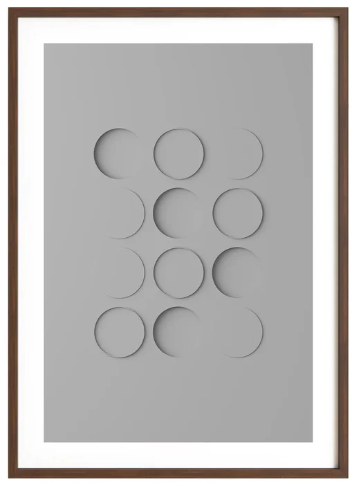 Elegantní stínový plakát z kolekce Light & Shadows, Silver Grey, 500x700 mm