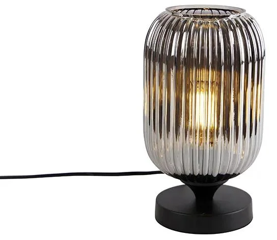 Elegantní stolní lampa ve stylu Art Deco s jemným kouřovým sklem - Banci