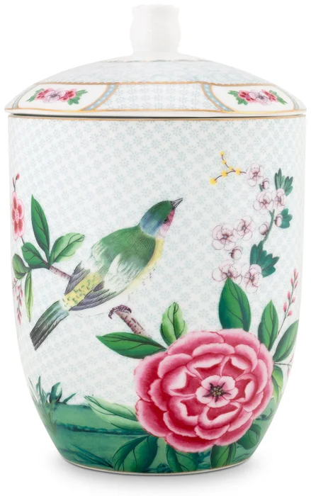 Elegantní úložná nádoba Pip Studio Blushing Birds 1,5l, bílá