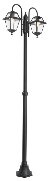Elegantní venkovní černá lucerna Berta 235 cm - 2 světla, IP44
